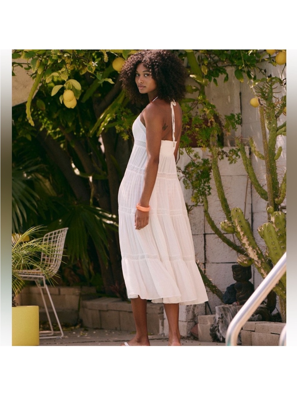 Free People White Crochet Tie-Front Maxi Tank - Picture 2 of 5